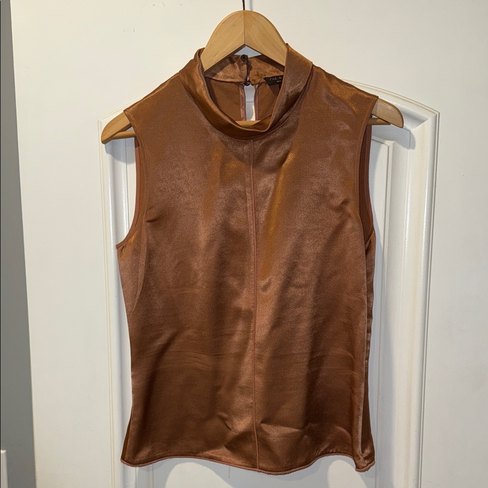 rag & bone Copper Sleeveless Blouse